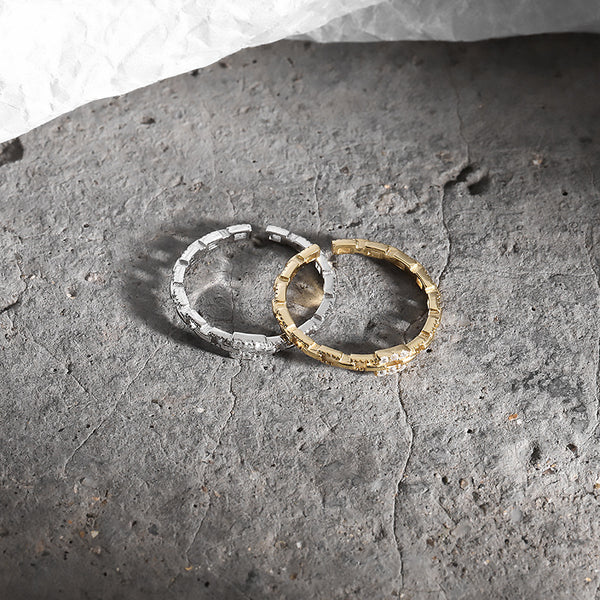 FJ0872 925 Sterling Silver Interlocked CZ Ring