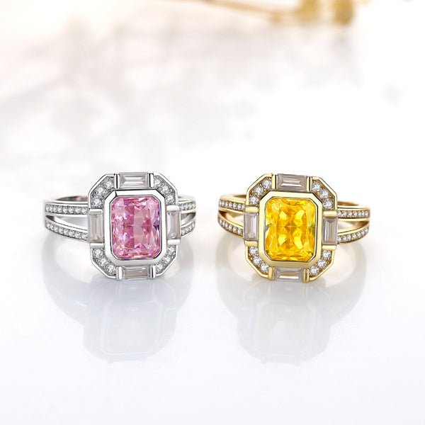 FJ1034 925 Sterling Silver Octagonal Ice Cut Zirconia Ring