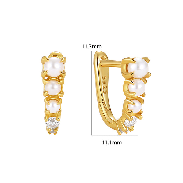 VFE0520 Pearl Statement Hoop Earrings