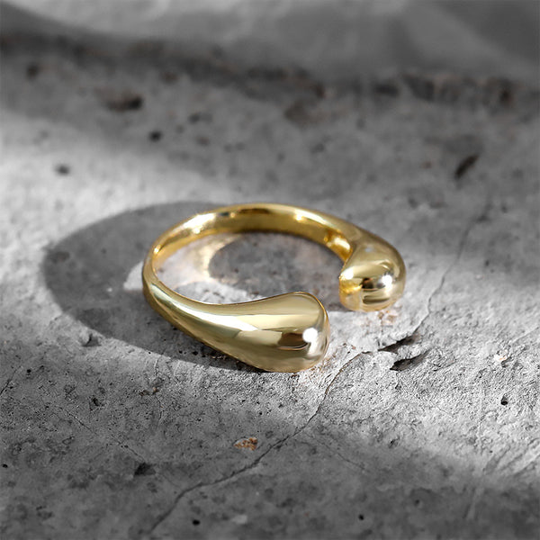 FJ0855 925 Sterling Silver Drop Shape Ring