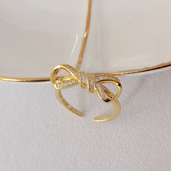 FJ0883 925 Sterling Silver Bow-knot Ring