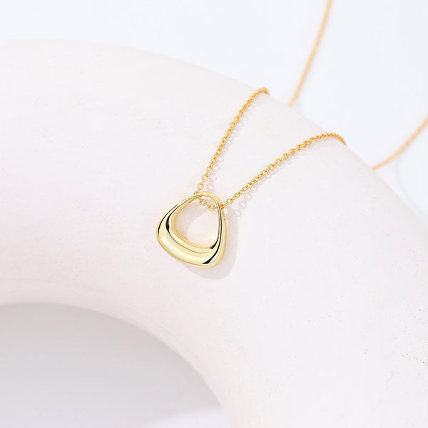 FX0972 925 Sterling Silver Geometric Triangle NecklaceS