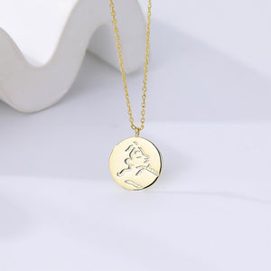 FX1111 925 Sterling Silver Coin Pendant Necklace