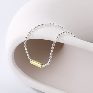 FX1133 925 Sterling Silver Classic Round Tube Bead Necklace