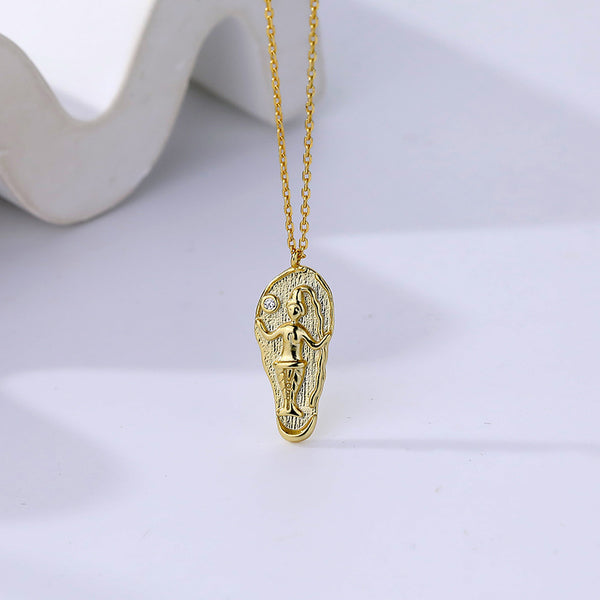 FX1088 Embossed Abstract Mermaid Necklace