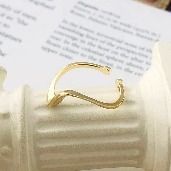 FJ0989 925 Sterling Silver Wavy Curve Ring