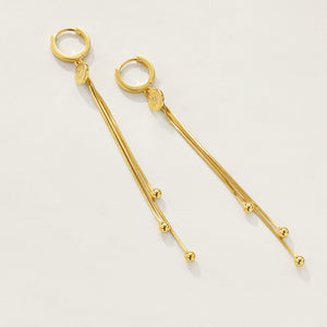 FE2404 925 Sterling Silver Triple Chain Hoop Earrings