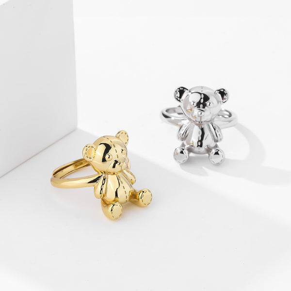 YK0071 925 Sterling Silver Bear Ring