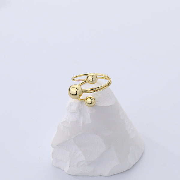 FJ0877 925 Sterling Silver Trio Ball Ring