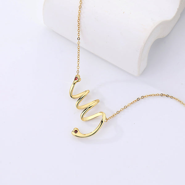 FX1044 925 Sterling Silver Geometric Coil Heartbeat Necklace