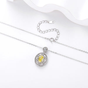 FX1206_E 925 Sterling Silver Oval Crystal Necklace