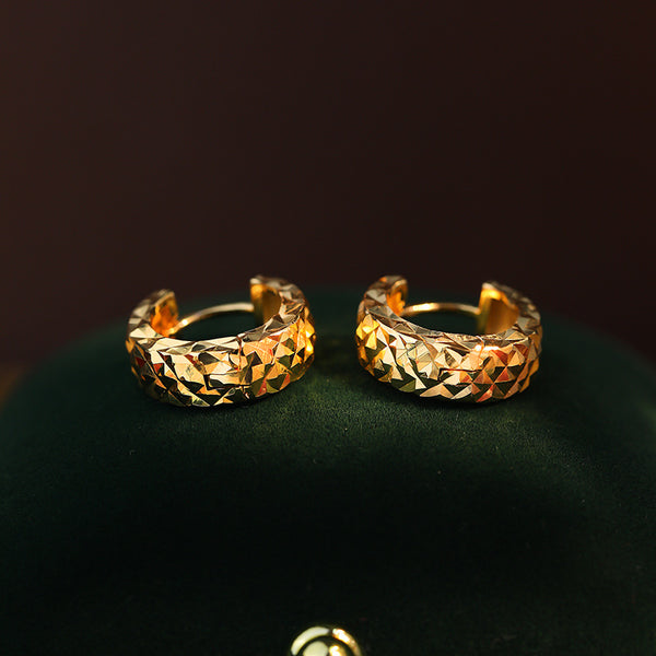 FE3042 925 Sterling Silver Classic Rhombic Hoop Earring