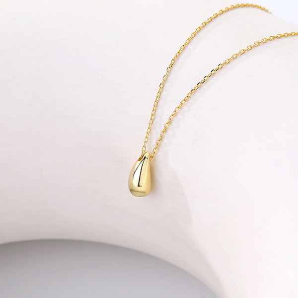 FX0967 925 Sterling Silver Gold Waterdrop Teardrop Pendant Necklaces