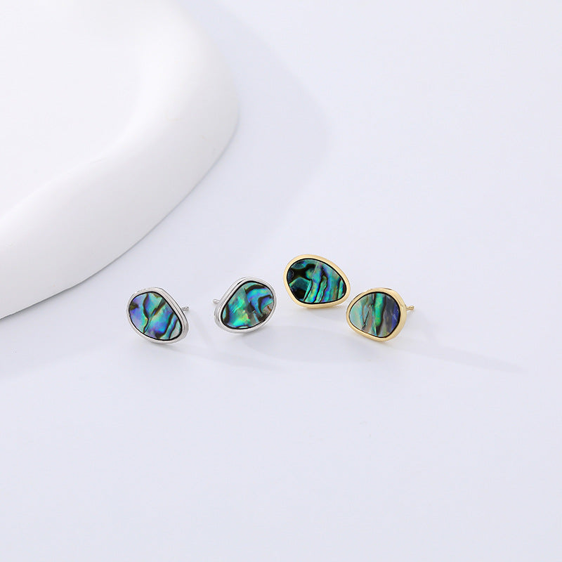FE2694 Abalone Turquoise Water Drop Stud Earring