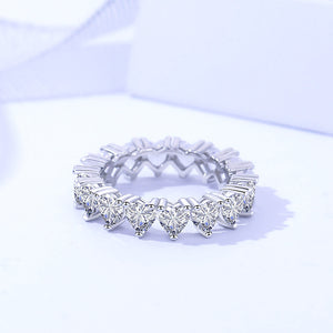 FJ1135 925 Sterling Silver Heart Diamond Ring