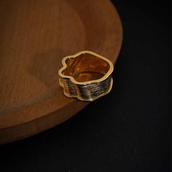 FJ1078 925 Sterling Silver Irregular Wave Ring