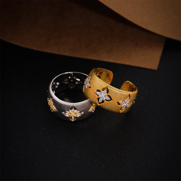 FJ1074 925 Sterling Silver Cross Zirconia Open Ring