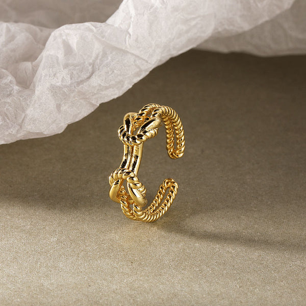 FJ0896 925 Sterling Silver Open Knot Ring