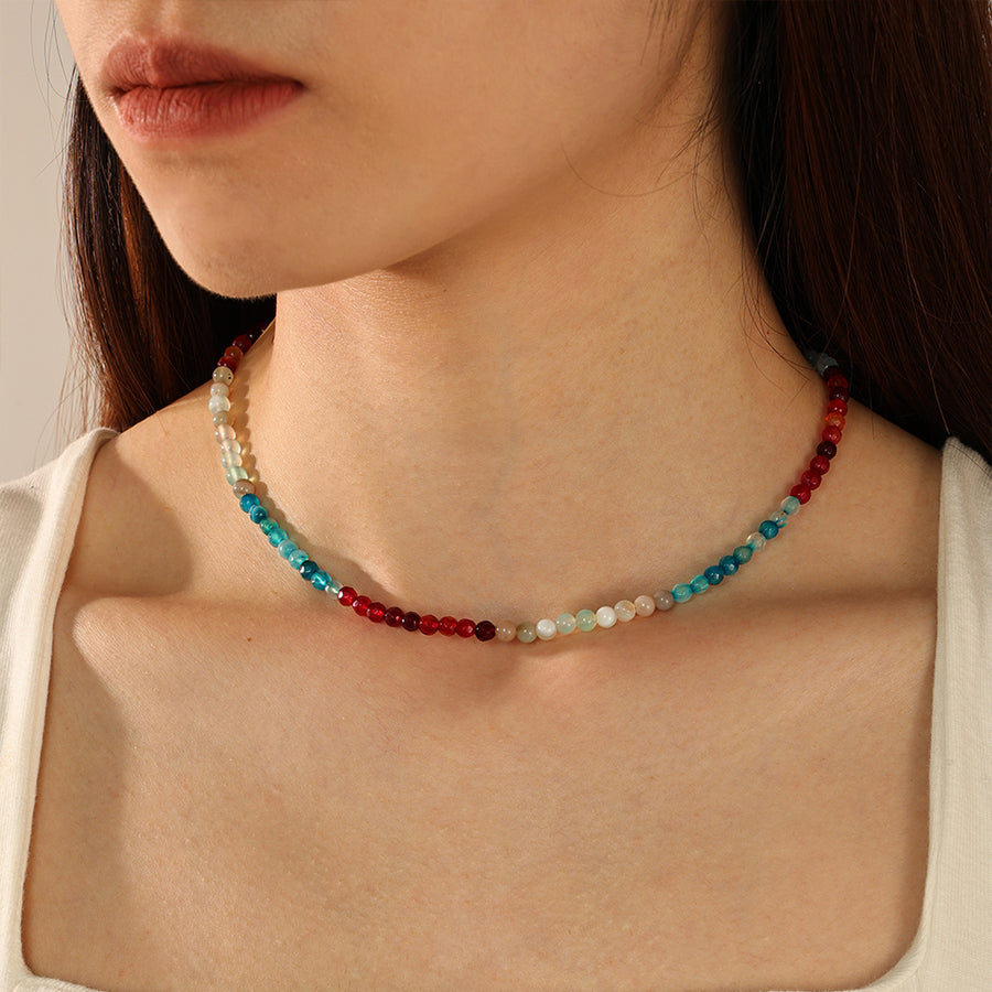 PN0099 Colorful Agate Necklace