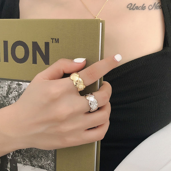 FJ0919 Rhombus Band Ring