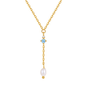 VFX0546 Lariat Y Shape Shell Pearl Necklace