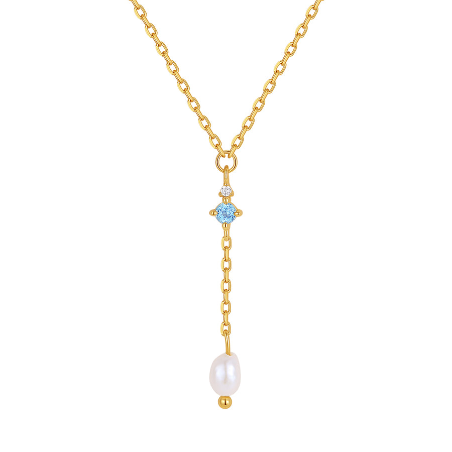 VFX0546 Lariat Y Shape Shell Pearl Necklace