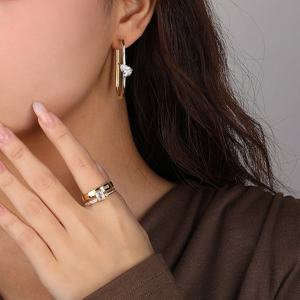 FJ0954 925 Sterling Silver Pave Crystal Ring