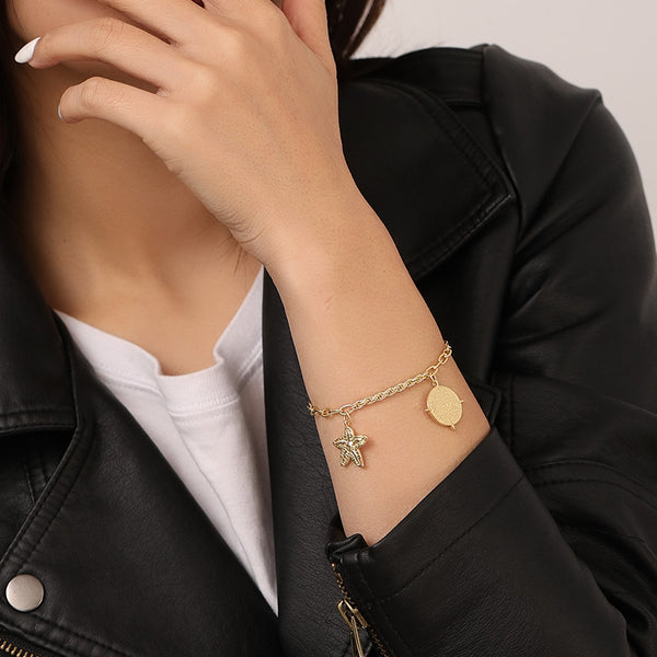 FS0382 925 Sterling Silver Starfish Bracelet