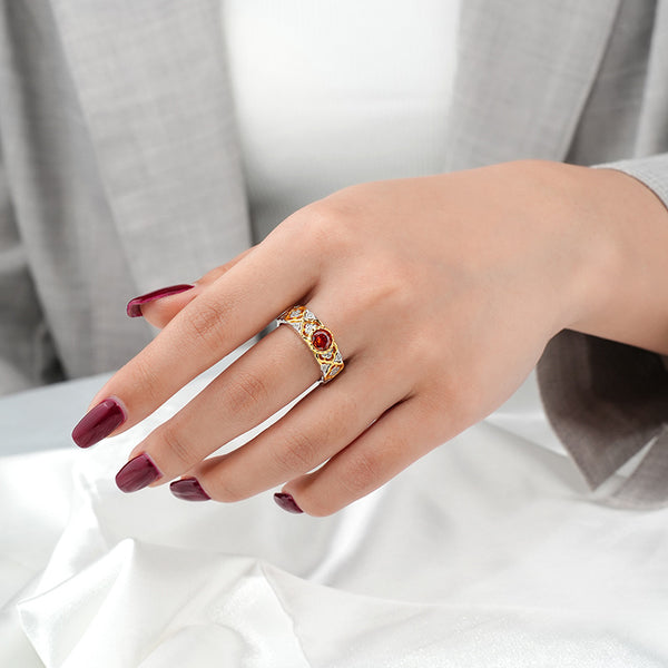 FJ0920 925 Sterling Silver Pave Clover Ring