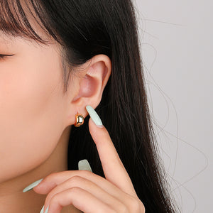 FE2664 925 Sterling Silver Simple C-shaped Stud Earrings