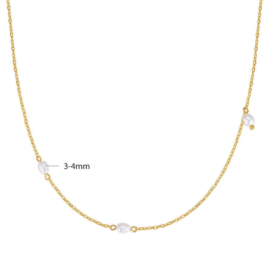 VFX0572 Shell Pearl Sideways Necklace