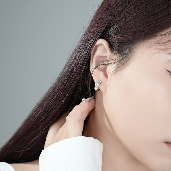 FE3020 925 Sterling Silver Hollow Hoop Earring