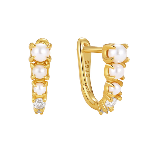 VFE0520 Pearl Statement Hoop Earrings