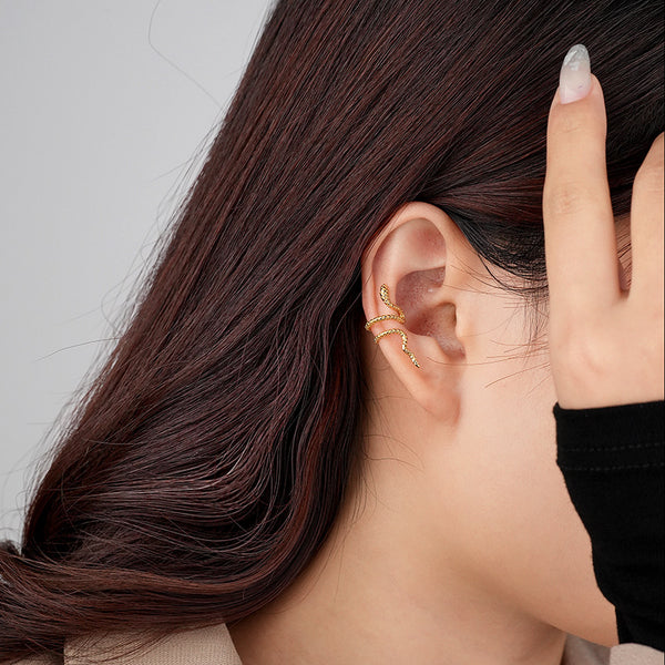 FE2565 925 Sterling Silver Dainty Boa Shape Ear Cuff