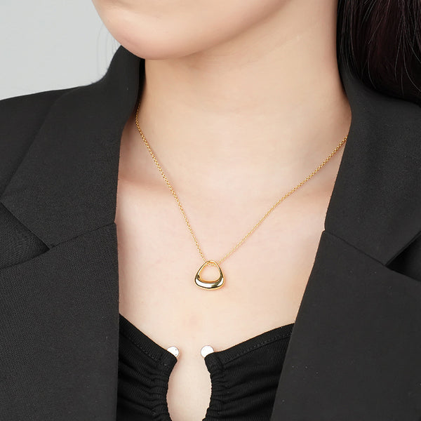 FX0972 925 Sterling Silver Geometric Triangle NecklaceS