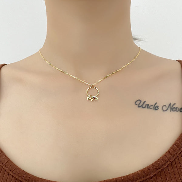 FX1046 925 Sterling Silver Geometric Circle Pendant Necklaces