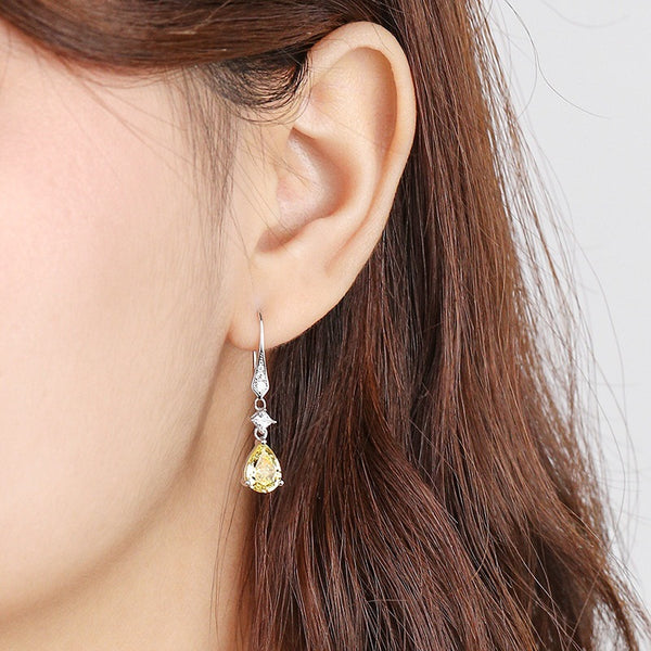 FE2982 925 Sterling Silver Teardrop Dangle Earring