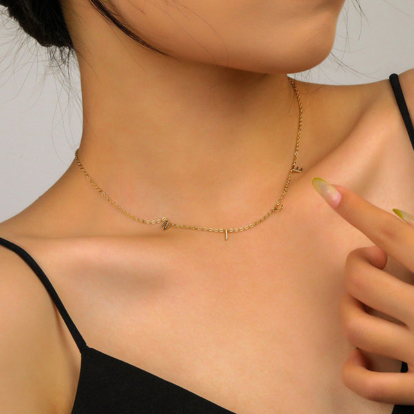 FX0969 925 Sterling Silver Letter Initial "NICE" Necklaces