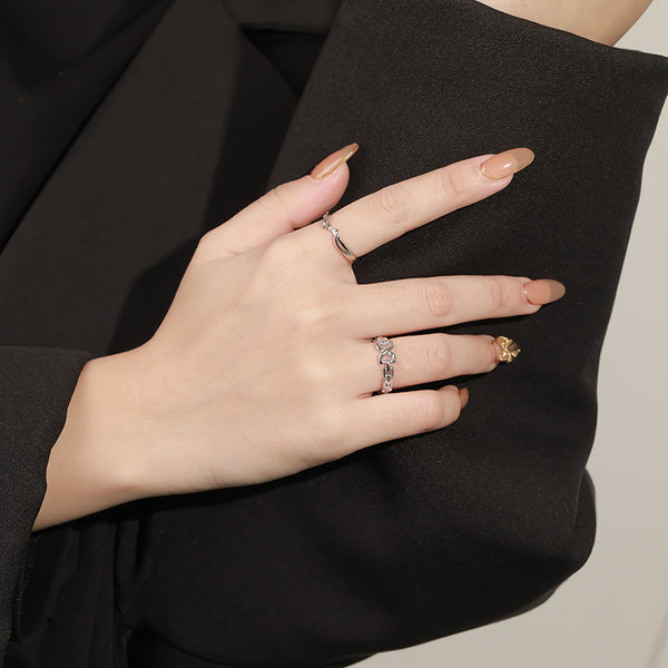 FJ0854 925 Sterling Silver Enlace Ring