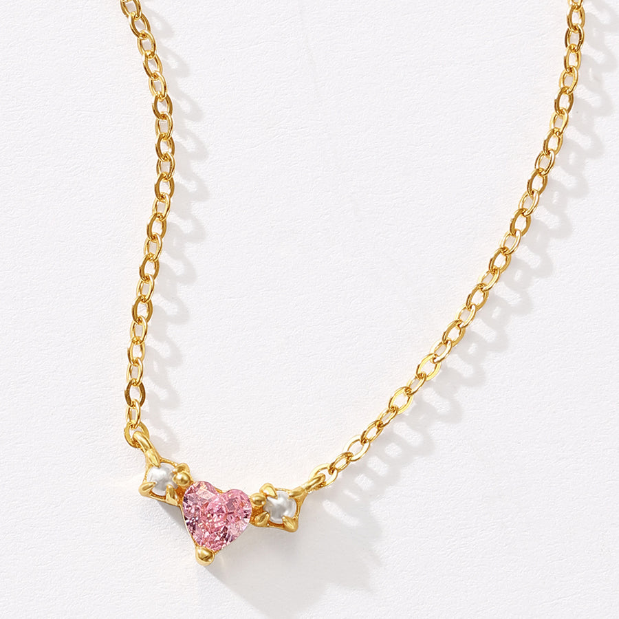 VFX0561 Pink Cubic Zirconia Pendant Necklace