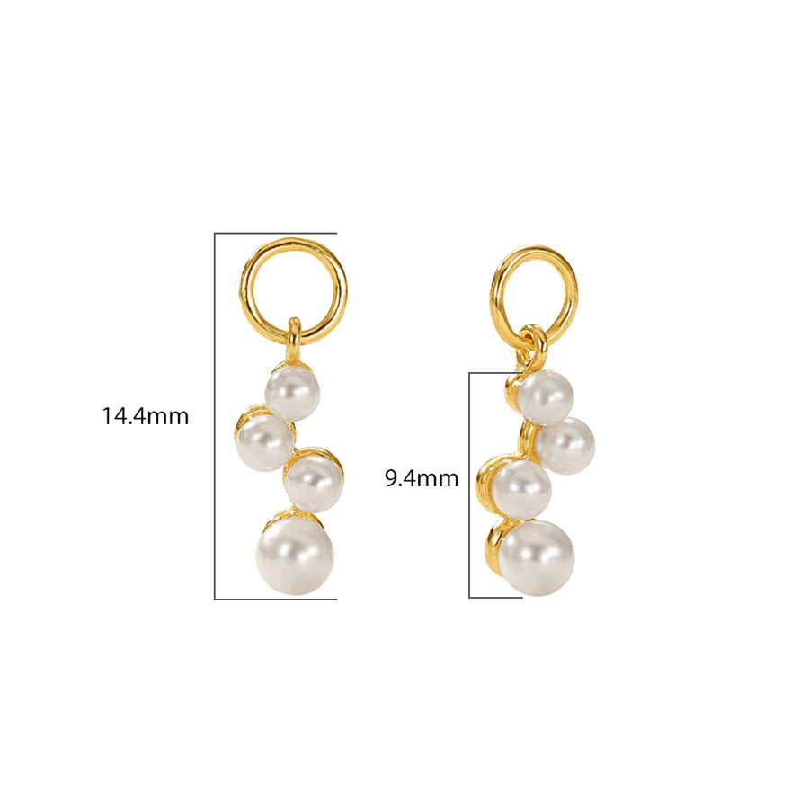 VFD0131 Stacked Shell Pearl Earring Charm Pendant