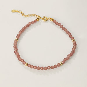 PB0051 925 Sterling Silver Cut Pink Coral Bracelet