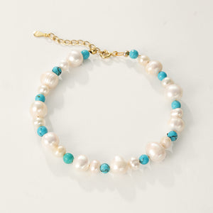 PB0058 Freshwater Pearl Turquoise Bracelet
