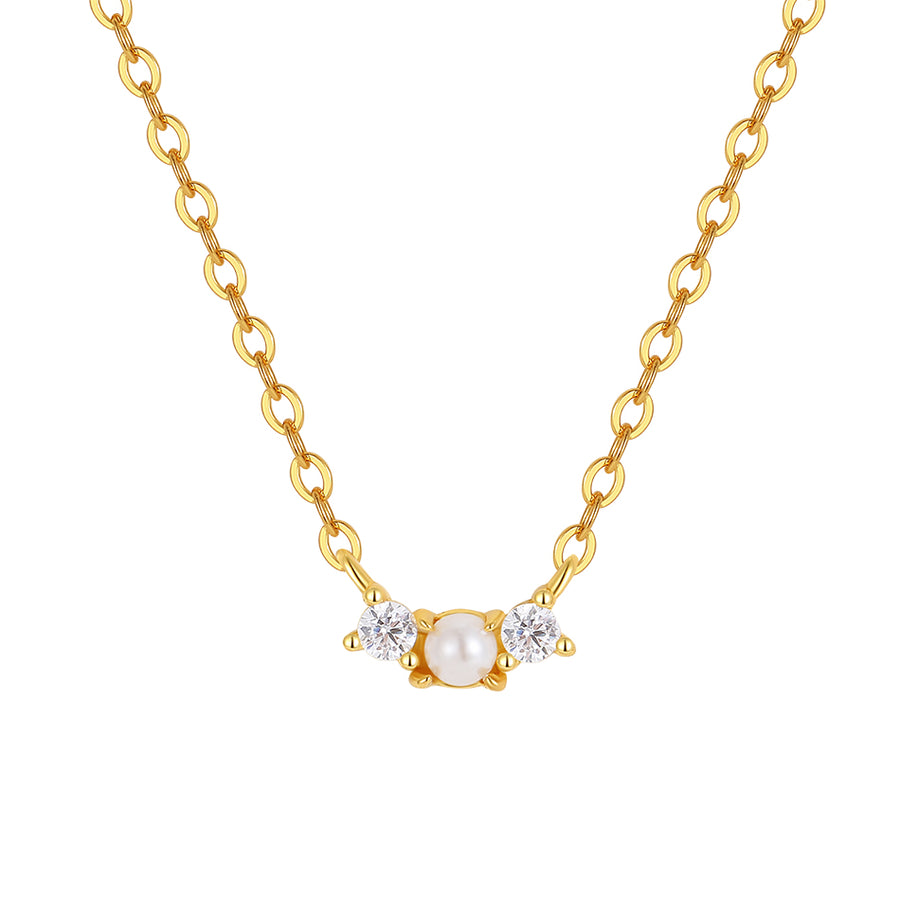 VFX0542 Pearl & CZ Pendant Necklace