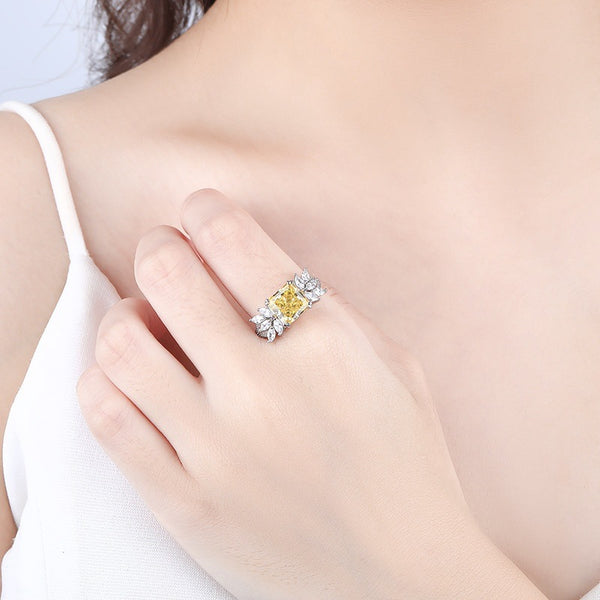 FJ1031 925 Sterling Silver Shinning Princess Zirconia Ring