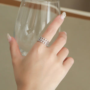 FJ0978 925 Sterling Silver Openwork Braided Ring