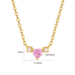 VFX0561 Pink Cubic Zirconia Pendant Necklace