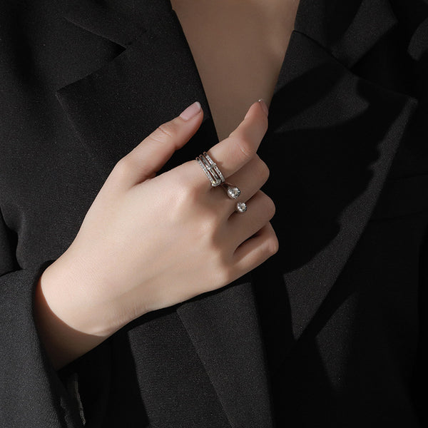 FJ0984 925 Sterling Silver Vintage Zirconia Ring