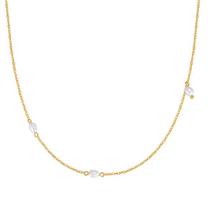 VFX0572 Shell Pearl Sideways Necklace