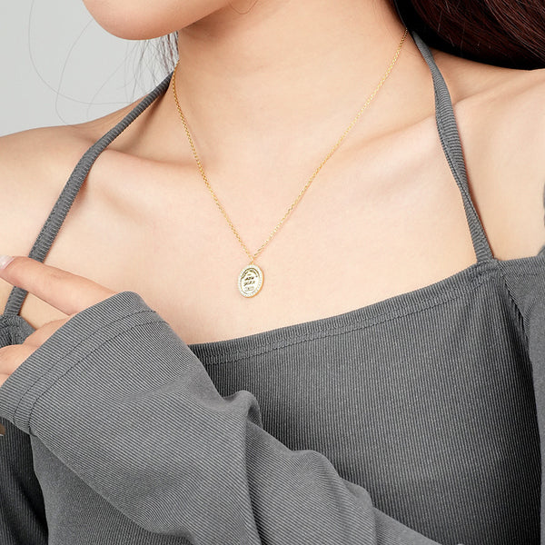 FX1115 925 Sterling Silver Vintage Alphabet Necklace